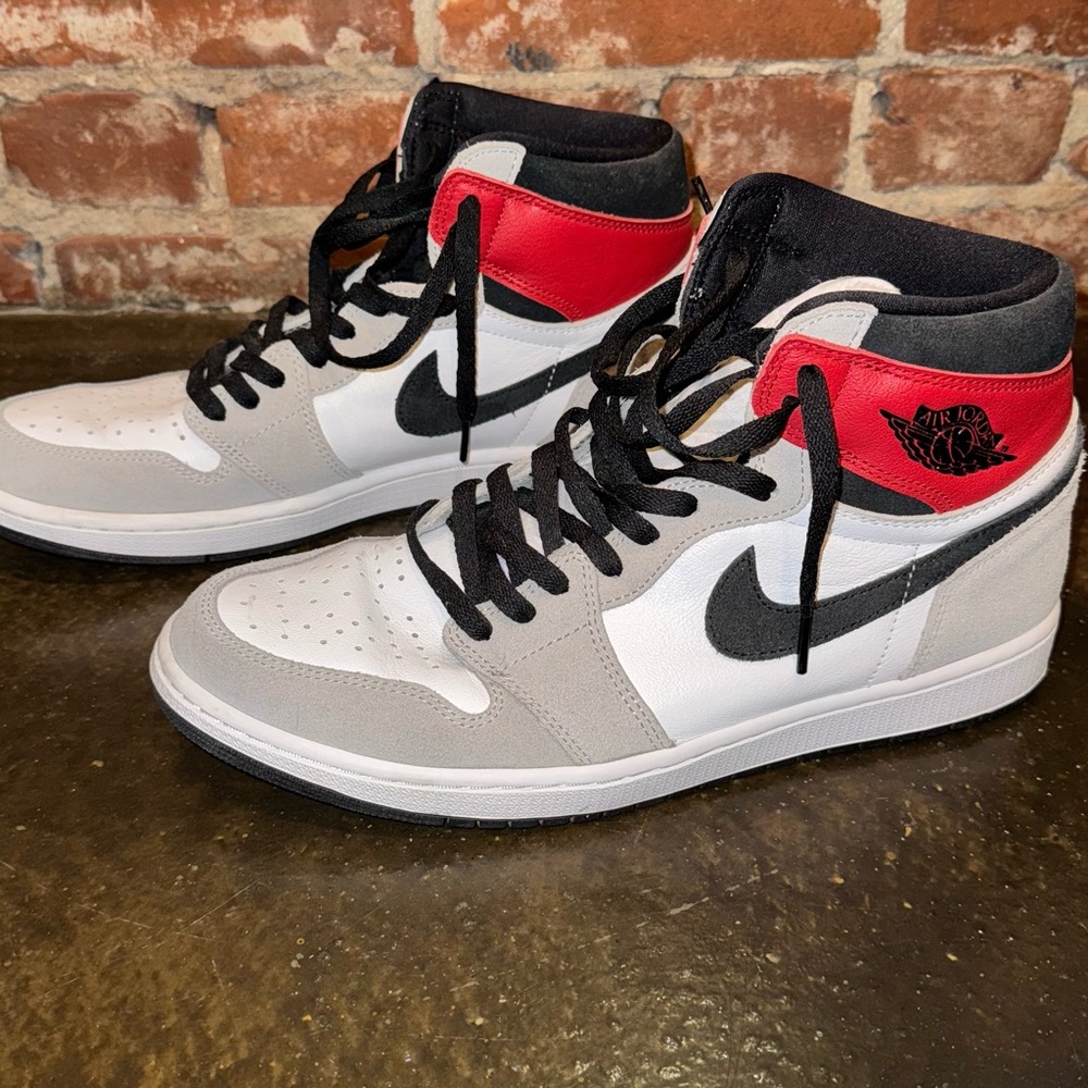 Nike Red and Gray Sneakers with Classic Basketball Silhouette